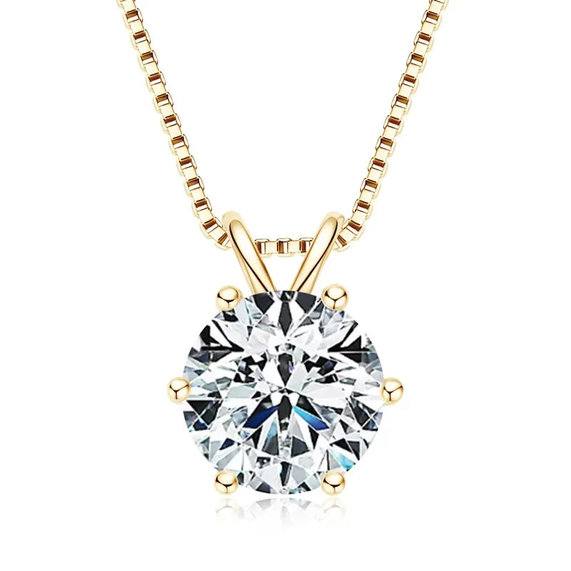 0.5ct-5ct Moissanite Pendant Necklace With Certificate For Women Original Real 925 Silver Chain Solitaire Drop Necklaces