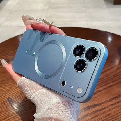 Luxury Matte Magnetic Phone Case For iPhone 17 13 16 Pro Max 15 14 Plus 16E 17 Air For Magsafe Charge Lens Protector Cover