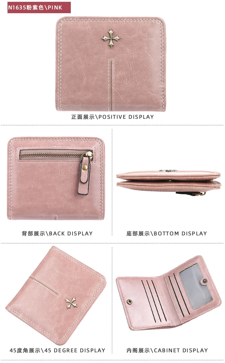Nouveau Mini Portefeuille Femme Mince Mode Féminine Petits Portefeuilles Fermeture Éclair Cuir PU Qualité Porte-Monnaie Femme Porte-Cartes