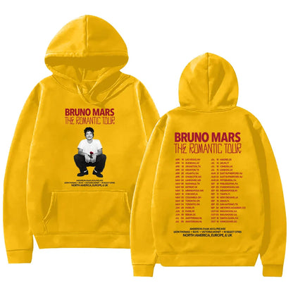 Bruno Mars The Romantic 2026 Tour Hoodie Bruno Mars Sweatshirt Unisex Youth and Adult Tops Concert Outfits High Street Pullover