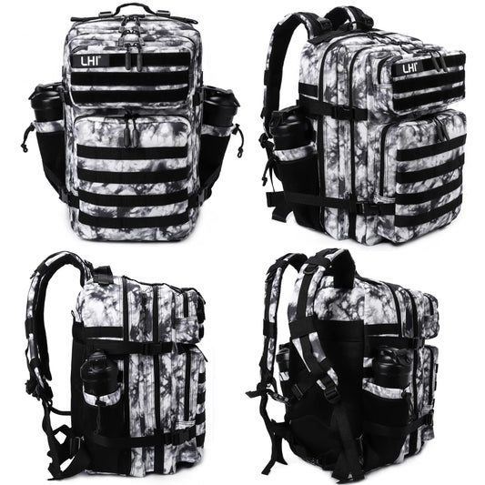 45L Tactical Backpack for Men and Women Large Athlete Gym Bag Outdoor Sports Hiking Survival Rucksack with Bottle Holder