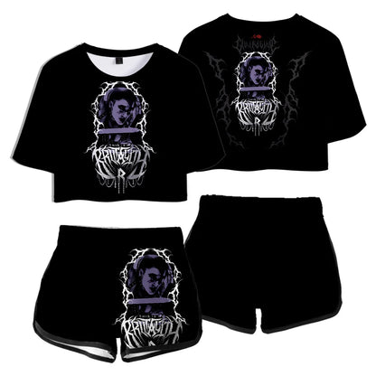 Rhea Ripley Merch Tops Two Piece Set Shorts+Lovely TShirt Harajuku Streetwear Girl Sets Everyday Wear