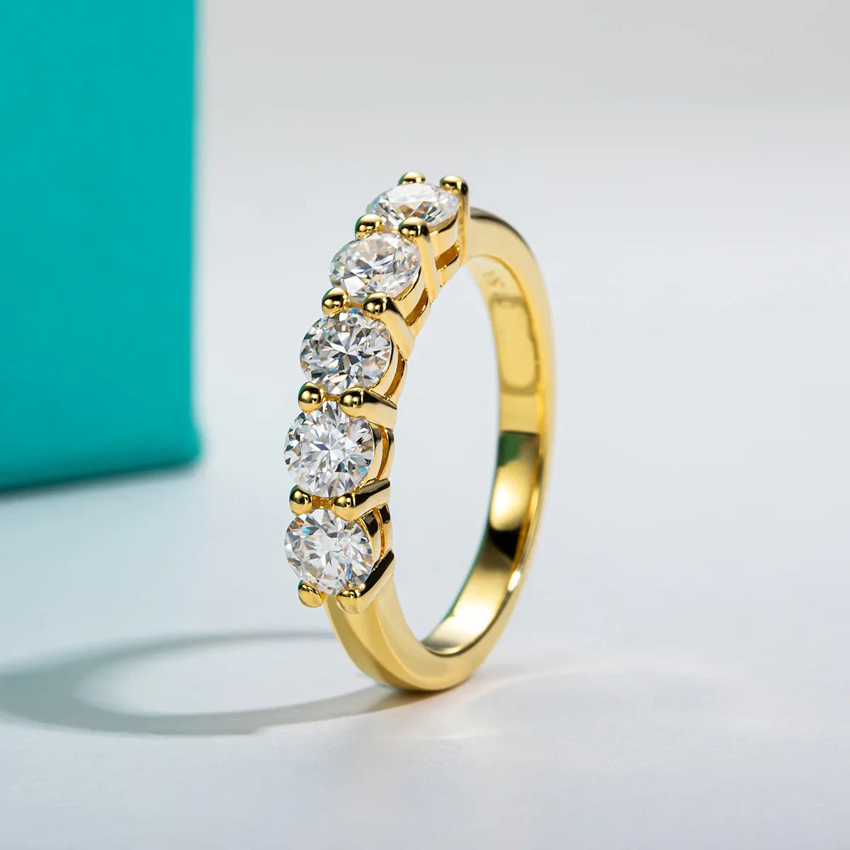 4mm D Color Moissanite Wedding Band Ring  925 Sterling Silver 18K Gold Plated Eternity Band Engagament Rings Wholesale