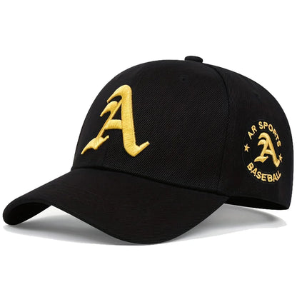 Unisex Gothic Letter A Embroidery Baseball Caps Spring And Autumn Outdoor Adjustable Casual Hats Sunscreen Hat