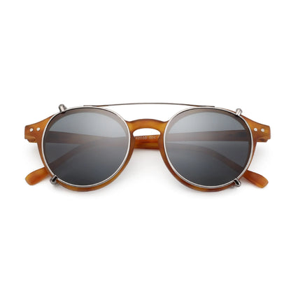 Steampunk Style Clip On Sunglasses for Men Women Anti Blue Light Glasses+Polarized Clip Fashion/Retro Computer Eyewear