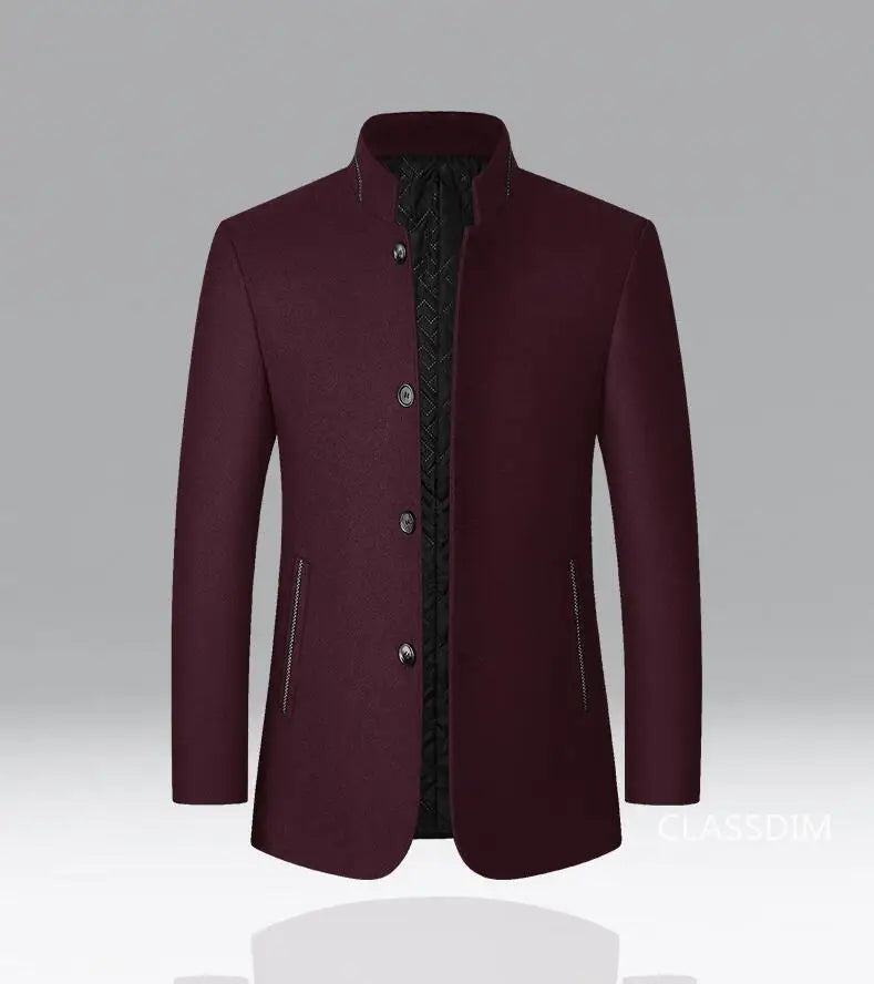 New Spring Men Cashmere Blazers Suits Jackets Stand-up Collar Business Casual Suits Coats Male Slim Fit Blazers Jackets Coats 4X