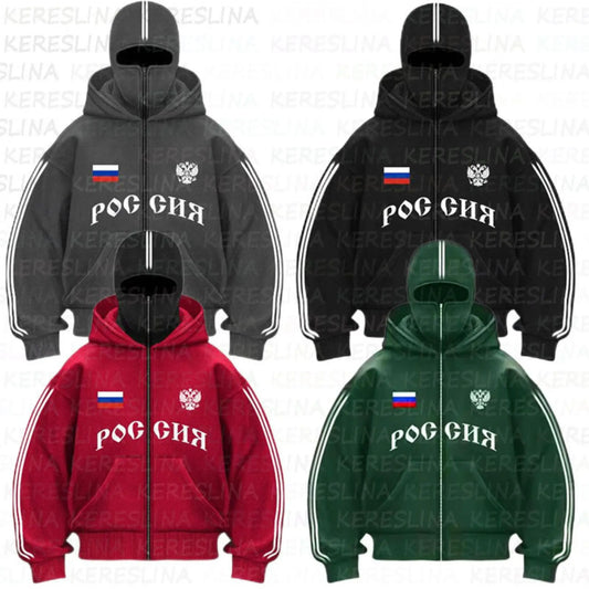 Ninja jacket 2025 new model hot sale upper and lower double-head zipper POG GHB print niche design new model