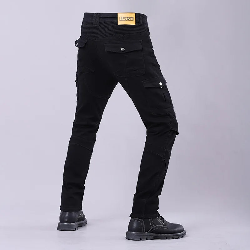 New Men's Winter Riding Motorcycle Cargo Pants Male Outdoor Riding Jeans Moto Protective Gear With Hip Knee Gear Long Trousers