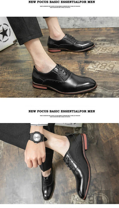 High Quality Leather Business Formal Shoes 2026 Classic Italian Casual Dress Shoes Men Elegant Office Formal Oxford Shoes