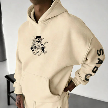 One Piece Men's Hoodie Sweatshirt Sabo Japanese Anime Spring Autumn and Winter Boys Harajuku Long-sleeved Parent-child Outfit