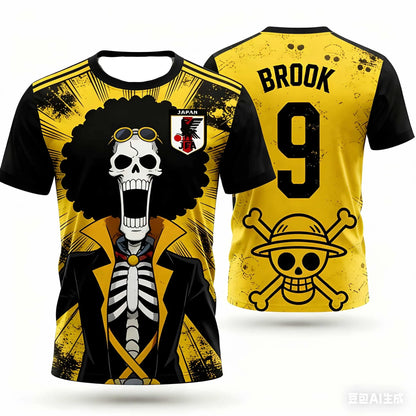 Japan One Piece Luffy Football Jersey Men T-shirt Football Special Jersey Adult Men's Quick-Drying Sweatshirt