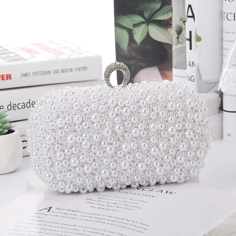 Luxury Wedding Evening Dress Bag Chain Shoulder Bag Women's Pearl Wallet Women's Party Handbag Fashion Designer Brand Purse