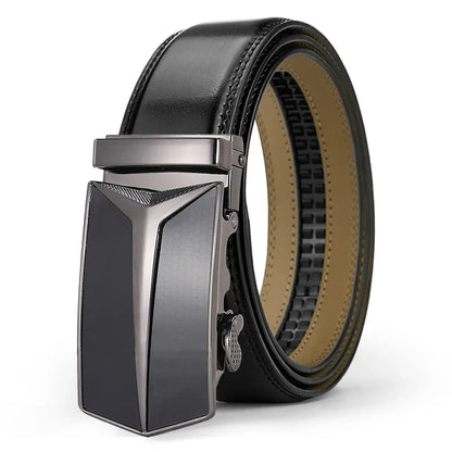 Brand Men's Belt, Length 115cm-145cm, Genuine Leather Belt, Adjustable Automatic Belt, Luxury Mens Belt
