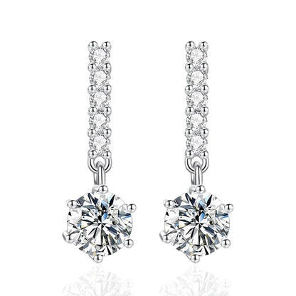 1ct 6.5mm Moissanite  Studs Earrings S925 Sterling Silver with Gold Plated Drop Earrings Wedding Party Fine Jewelry