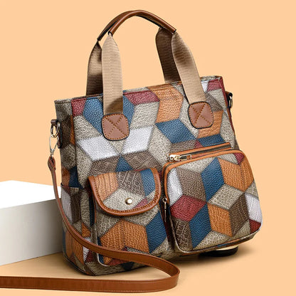 Women's Handbag Women's Shoulder Bag Fashion Purse Vintage Leather Bag Large Capacity Handbag Inclined Shoulder Bag Mom's Bag