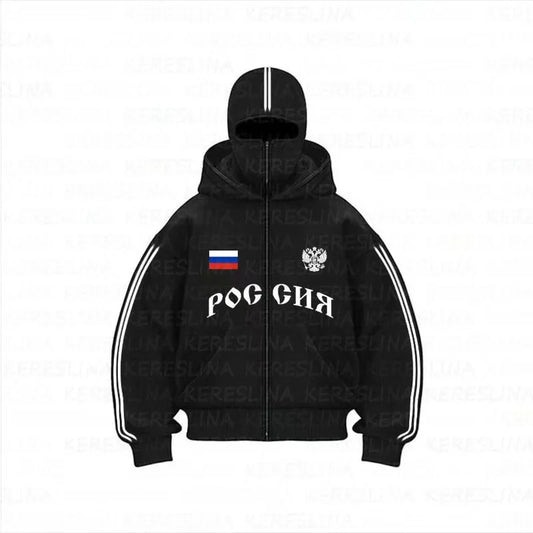 Ninja jacket 2025 new model hot sale upper and lower double-head zipper POG GHB print niche design new model