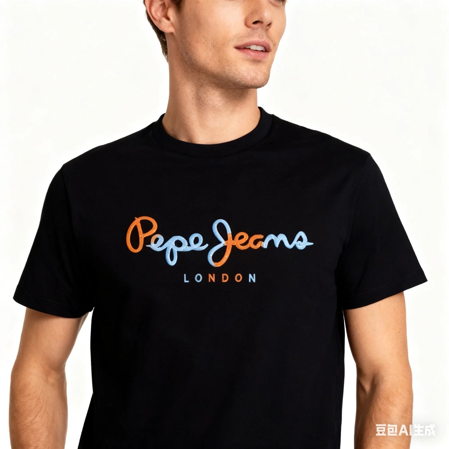 Men's Crew Neck T-Shirt Vibrant Gradient Letter Print Short Sleeve Soft Fabric Casual Daily Top With Stylish Typography
