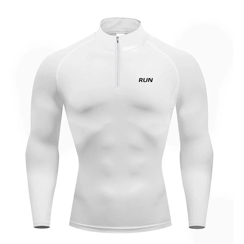 Compression Tight Autumn Quick Dry Polos Shirts Gym Bodybuilding Muscle Long Sleeve T-shirts Mens Fitness Sport Trainning Polos