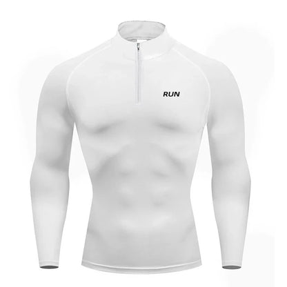 Compression Tight Autumn Quick Dry Polos Shirts Gym Bodybuilding Muscle Long Sleeve T-shirts Mens Fitness Sport Trainning Polos