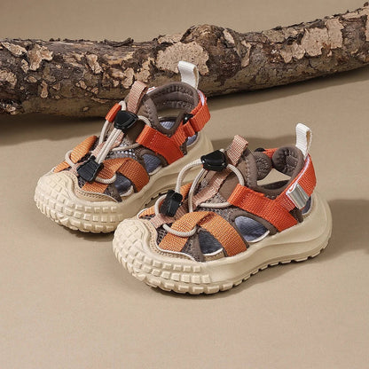 2026 New Summer Children Sandals For Boys Mesh Breathable Kids Sport Shoes Soft Sole Fashion Toddler Boys Beach Sandals EU21-30