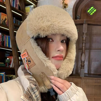 Fashion Thick Bomber Hat Faux Fur Waterproof Ear Protectors Hats Keep Warm with Ear Flaps Winter Hat Male