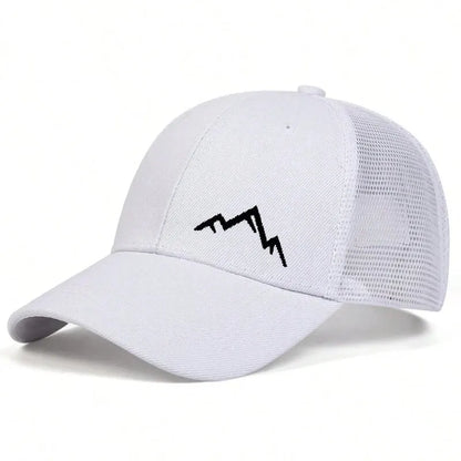 Unisex Mountain Range Embroidery Baseball Net Caps Spring and Summer Outdoor Adjustable Casual Hats Sunscreen Hat