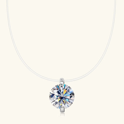 0.5CT 1CT 2CT Moissanite Necklace for Women Sparkling Lab Diamond Solitaire Pendant 925 Silver Transparent Chain Necklaces