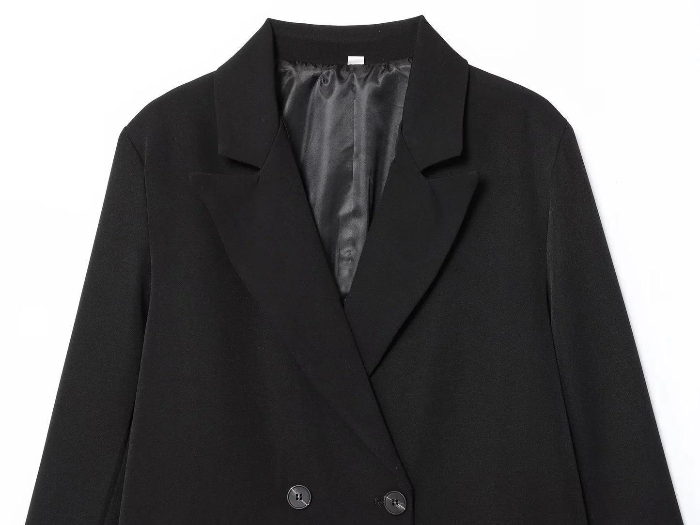 Fall Elegant Lady Commute Blazer Lapel Double-breasted Blazer Coat 2025 Spring Autumn Fashion Minimalist Office Women Blazer