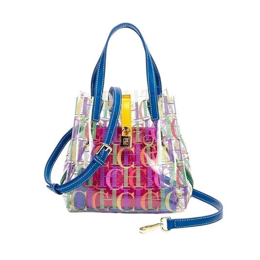 Travel Crossbody Bag Women's Large Capacity Clear Tote BagLuxury Brand Delicate Jelly Bag with Monogram Shopping Bag