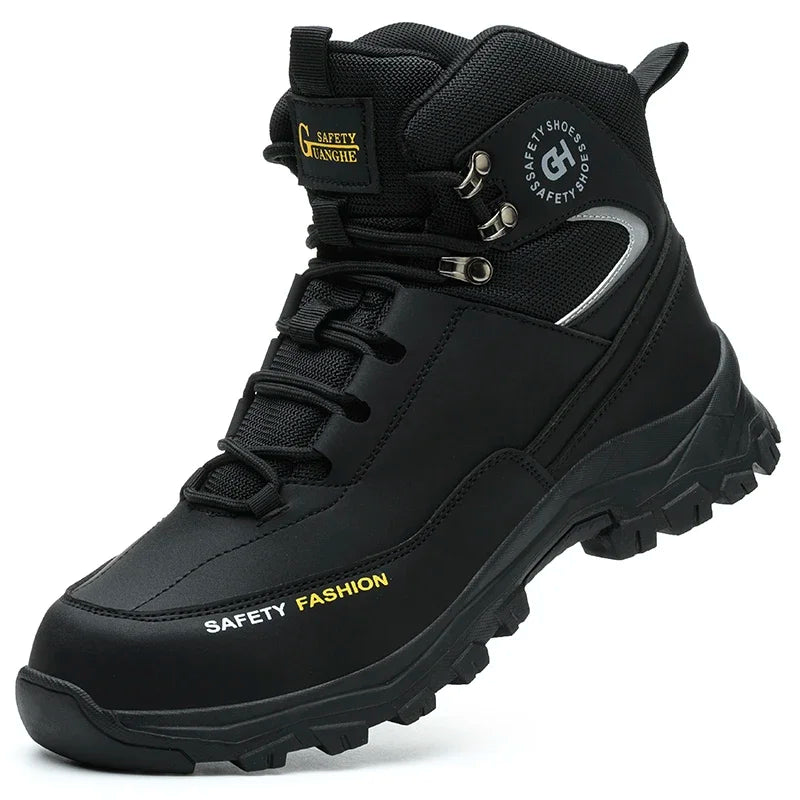 New 2024 Fashion Men's Work & Safety Boots Steel Toe Cap Crush-Resistant And Puncture-Proof Sole Ideal For Construction Sites