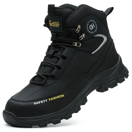 New 2024 Fashion Men's Work & Safety Boots Steel Toe Cap Crush-Resistant And Puncture-Proof Sole Ideal For Construction Sites