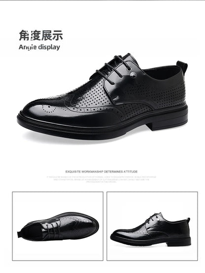 Handmade Men's Oxford Shoes designer Brogue Men Leather Shoes Luxury Fashion Wedding Shoe Business Office Men's Shoes Size 38-44