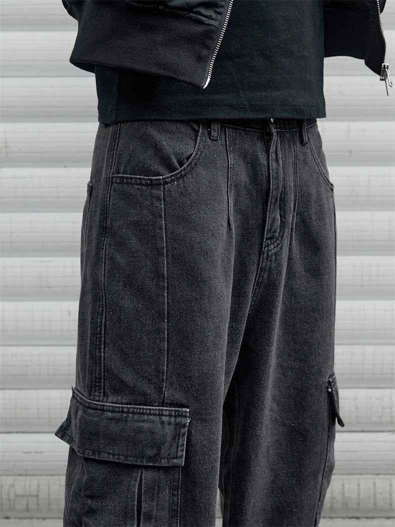 Y2k New Baggy Jeans Male Hip Hop Harajuku Trousers Wide Leg Denim Pants Men's Jeans Streetwear Korean Oversize Cargo Pants