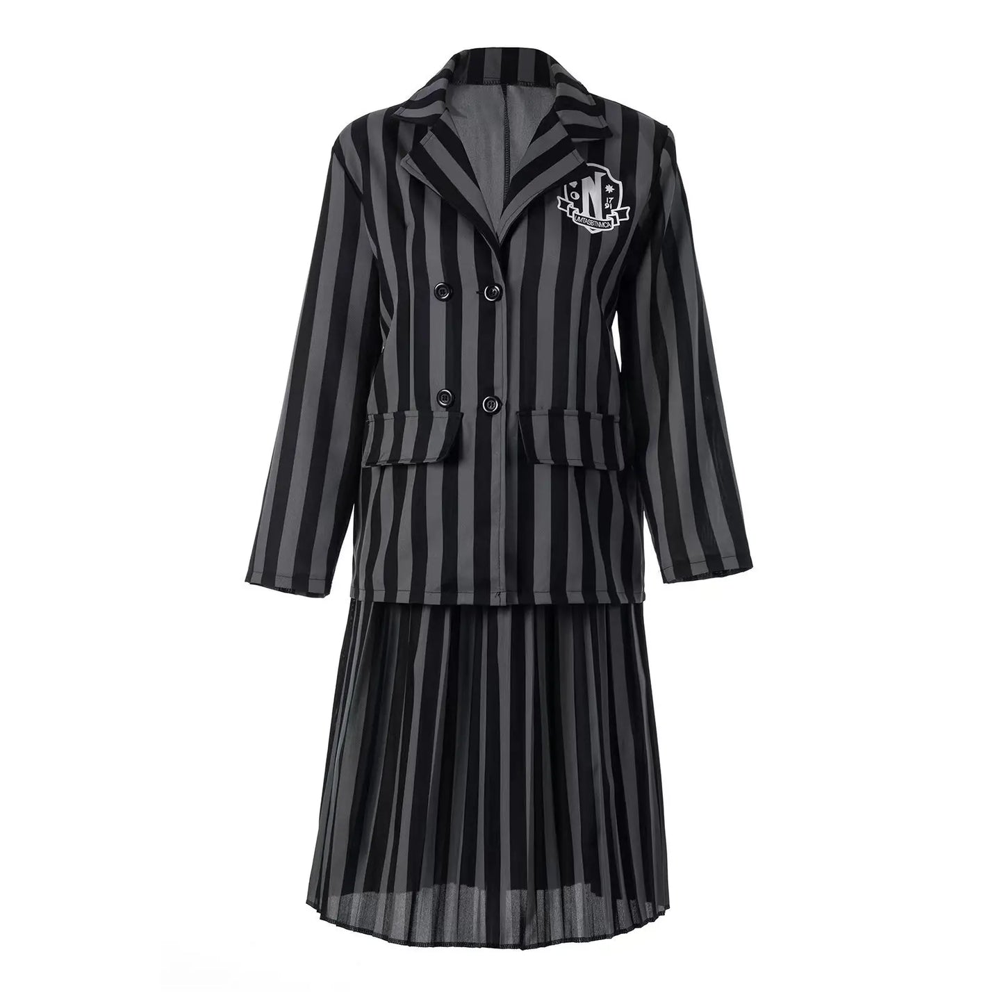 Girls Costumes Kids Black Striped Uniform Suit Birthday Party Halloween Cosplay Dresses For Kids
