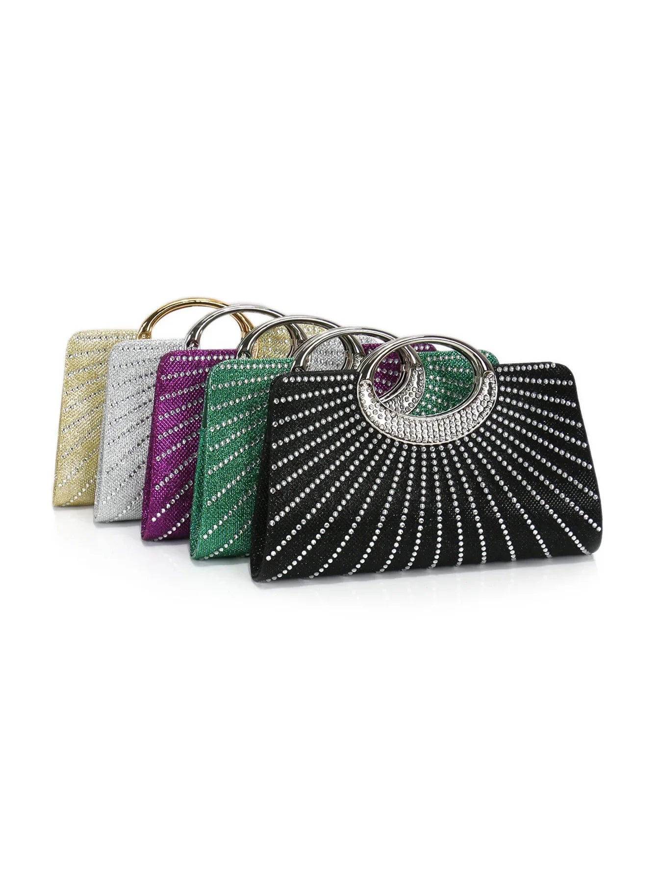 Party Wedding Bridal Handbags Bucket Design Rhinestones Glitter Evening Clutch Bags Cover Open Banquet Purse