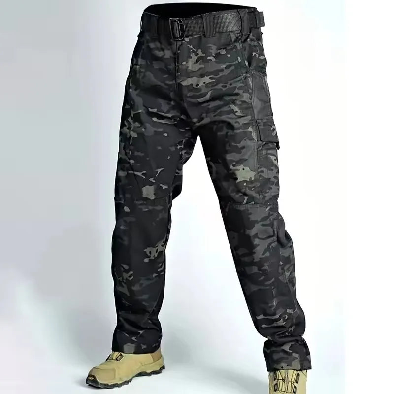 Multi-Pocket Men's Tactical Casual Pants Cargo Pants Outdoor Hiking Trousers Wear-Resistant Training Overalls
