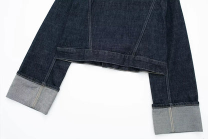 Women's High-Waisted Jeans Slim Trailing Trousers Rolled Leg Denim Pant Fashion Lady High Street Casual Wide-Leg Jeans
