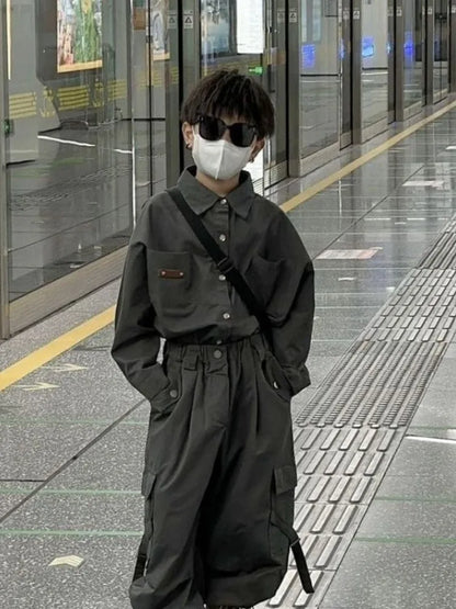 Shirt Set Children's Boy's Clothing Elementary Student Men's Clothes Autumn Winter Wear Boy´s Kids Sweatshirt Boys Sets Suit