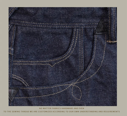Red Tornado NOIR 18oz Indigo Selvedge Denim Jeans One-wash with Cinch-Back and Arcuate Stitching