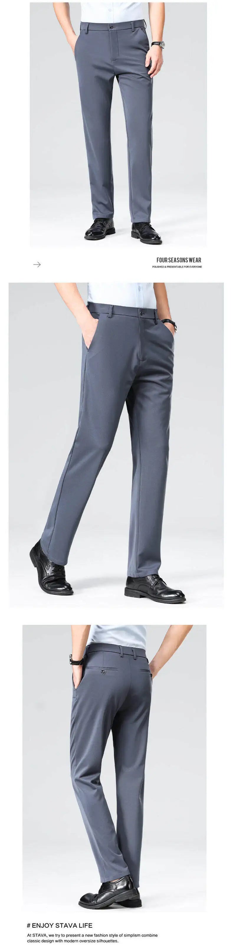 New casual suit pants pants, men's business casual suit pants, loose straight summer thin section elastic suit pants