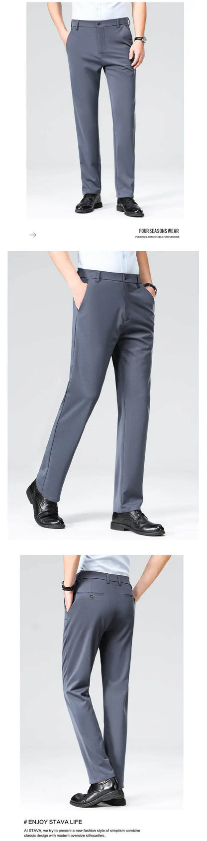 New casual suit pants pants, men's business casual suit pants, loose straight summer thin section elastic suit pants