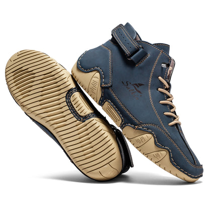 New 2025 Handmade Men Boots Design Sneakers Man Outdoor Non-Slip Casual Leather Men Shoes Ankle Boots Breathable Hot Sale
