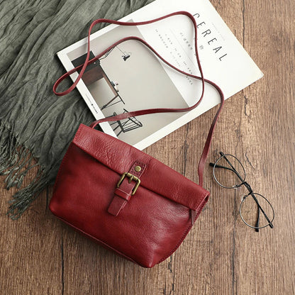 Soft Genuine Leather Women Messenger Bag Female Real Leather Crossbody Shoulder Bags Small Handbag Retro Phone Bag for Girls