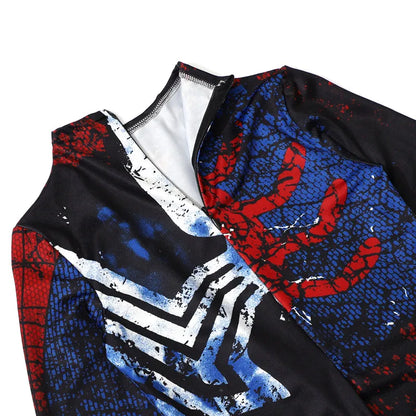 Kids Superhero Costume Spider  Full Body Suit with Mask Role Play Outfit for Halloween Party Performance