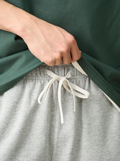 2025 Summer New Oversize 390gsm Drawstring Shorts Men  Raw  Hem Athletic Sports Runinng Shorts