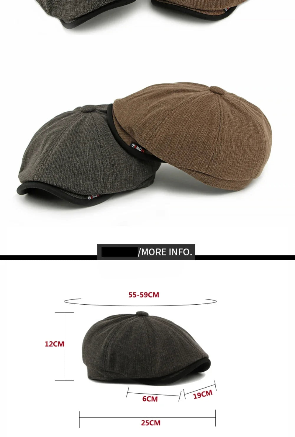 Beret Cap Men Women Autumn Winter Hat Thick Warm Artist Painter Wool Beret Hat Male Female Flat Octagonal Cap Mens Berets