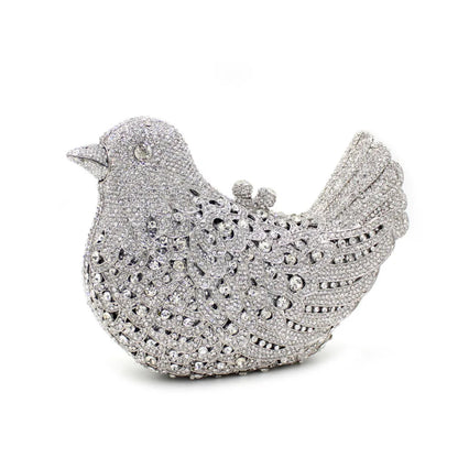 Birds Doves Animals Diamond Bags Rhinestone Dinner Bags Banquet Crystal Clutch Purse Luxury Designer Handbags Unique Party Bags