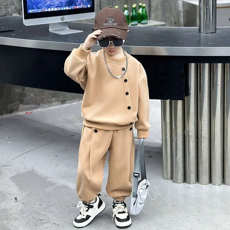 Sweatshirt Set Children Clothing Top Bottom Clothing 4 Years Korean Kids Clothes 2025 New Children's Child Autumn Winter Boy