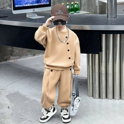 Sweatshirt Set Children Clothing Top Bottom Clothing 4 Years Korean Kids Clothes 2025 New Children's Child Autumn Winter Boy