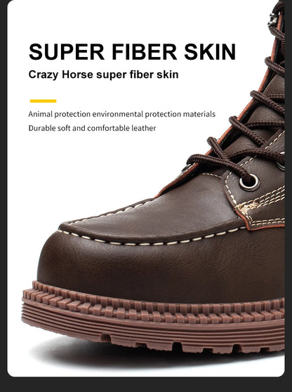 Latest Design Winter Plush Safety Boots Men Waterproof Steel Toe Indestructible Shoes Anti Smashing Puncture Proof Male Footwear